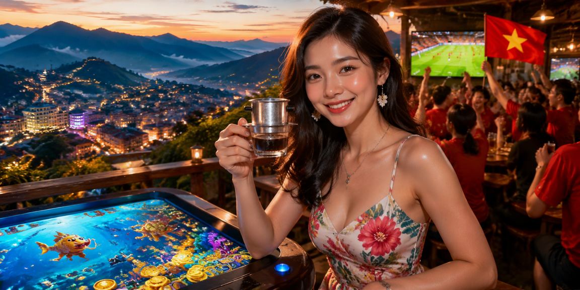 Người dùng Sa Pa thư giãn với cà phê và theo dõi sự kiện thể thao trên điện thoại